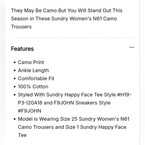 Anthropologie SUNDRY N61 Gray Smoke Camo Cotton Jogger Pants Ankle Zip Womens 28 - Picture 3 of 10